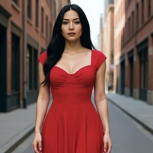 Michael Kors Eye-popping Cherry Red Dress